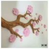 Branche décorative fleurs de cerisier 3D montée au mur — Manaora Tahiti